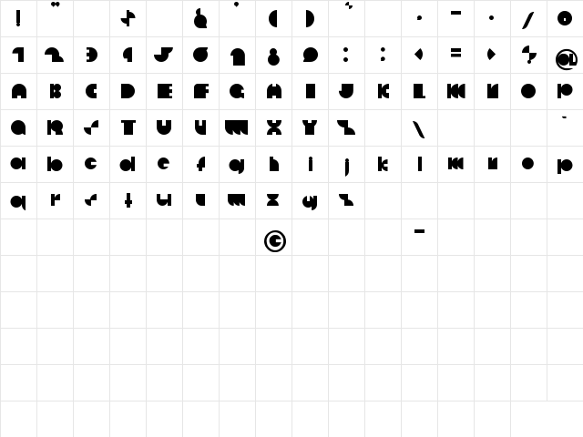 deccodisco Regular  glyph index
