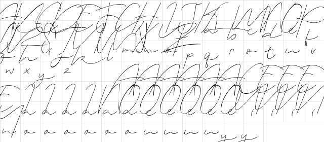 Zeanica Demo Regular  glyph index