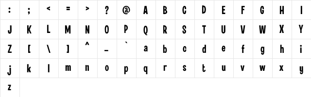 Fontwax Regular  glyph index