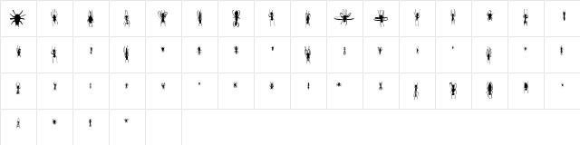 Win Bugs Regular  glyph index