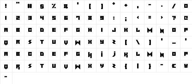 Noise Machine Regular  glyph index