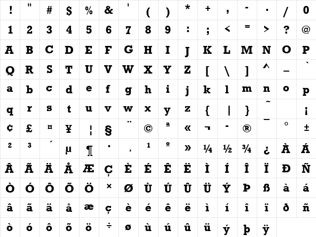 URWRogulusTMed Regular  glyph index