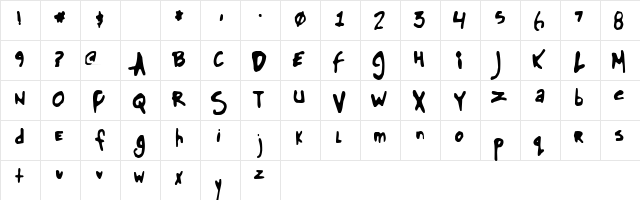 Glue Regular  glyph index