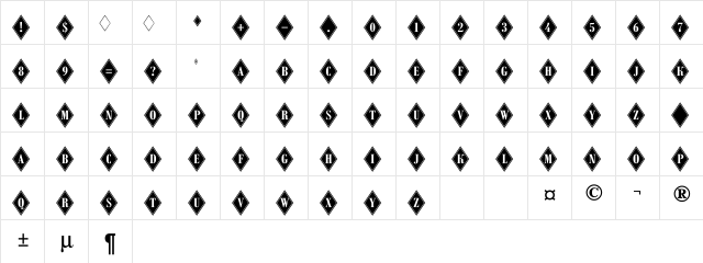 a_RombyGr Regular  glyph index