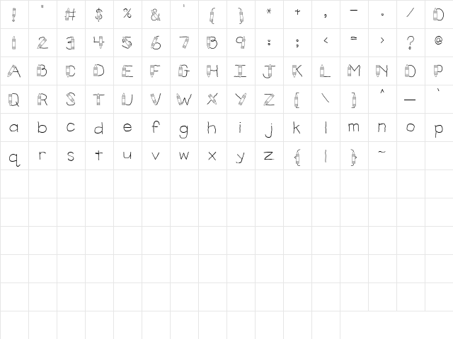 CK Crayons Regular  glyph index