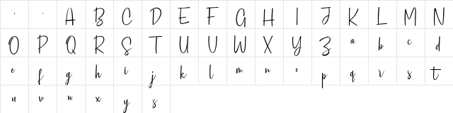 Sofiebestin Script Regular  glyph index