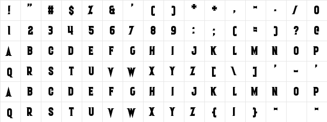 One Slice Regular  glyph index