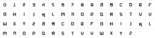 VTKS URBAN TIME bold Regular  glyph index