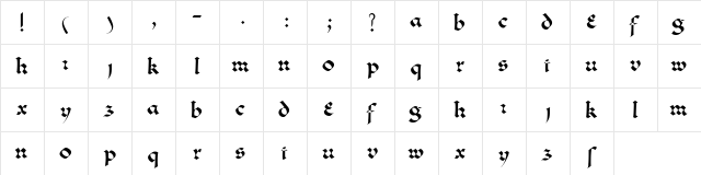 Lombardo-Beneventan Regular  glyph index
