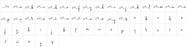 ketika Regular  glyph index