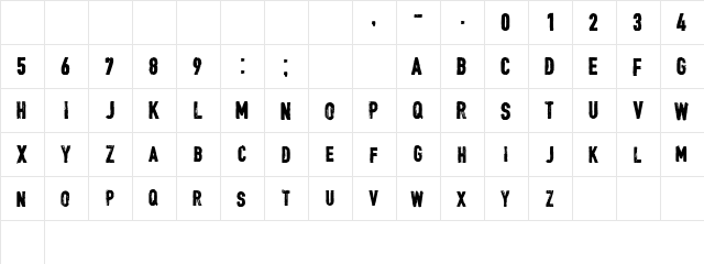 CF Jacques Parizeau Regular  glyph index