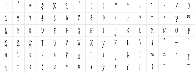 LDJ Aesop Regular  glyph index