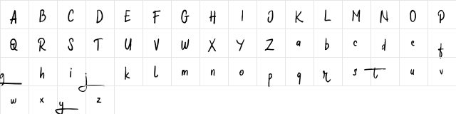 Halybed FREE Regular  glyph index