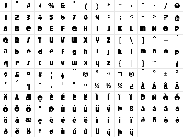 Crystal Radio Kit Regular  glyph index