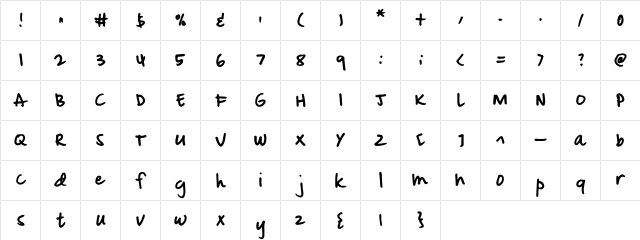 Mixdoodle Regular  glyph index