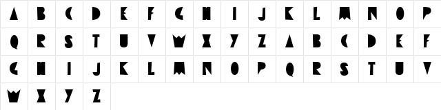 Destrukt Roman  glyph index