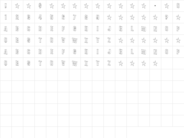 Plexifont BV Regular  glyph index