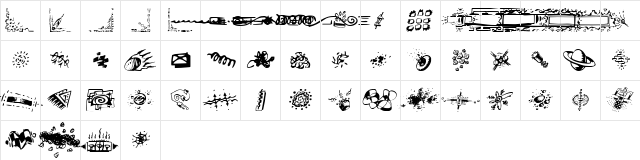 Doodle Art Regular  glyph index