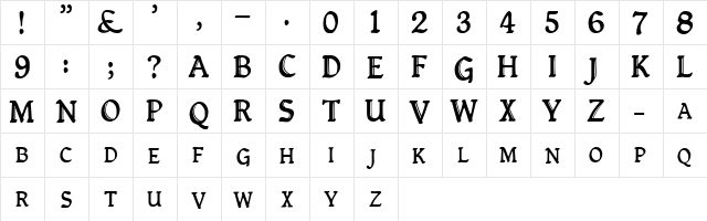 QueenEmpressCapitals Normal  glyph index