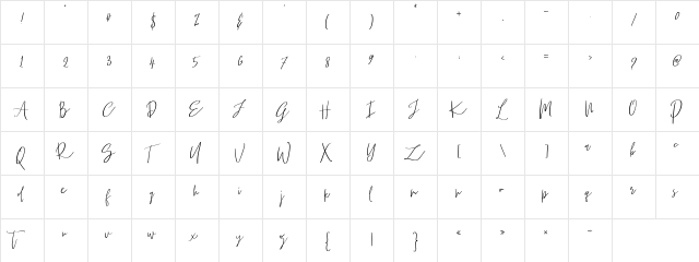Puzzled Regular  glyph index