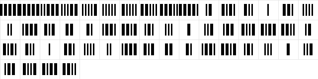 Barmorse Regular  glyph index