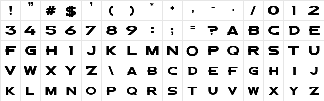 Denver Broncos Custom Regular  glyph index