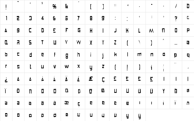 Anglepoise Lampshade Gaunt Regular  glyph index