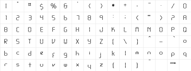 FFX LCD Regular  glyph index