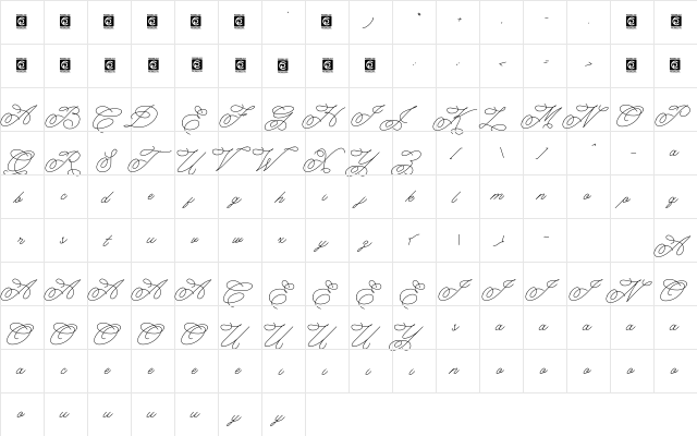 Ultimate Class Free Version Regular  glyph index