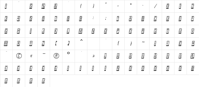 CardCamio Regular  glyph index