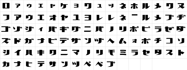 Futalic Regular  glyph index