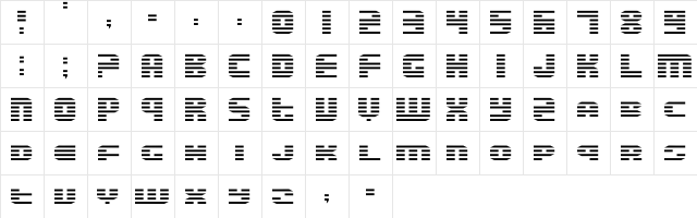 Enduro Dos Regular  glyph index