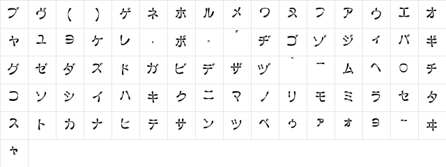 Ballon KKF Regular  glyph index