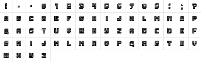 Rubles 3D Regular  glyph index