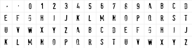 stamPete Regular  glyph index