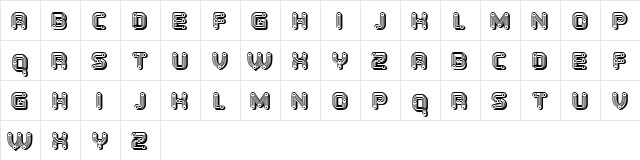 Tubes Extravagant Regular  glyph index