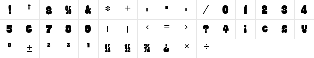 Eames Numerals Poster S Regular  glyph index