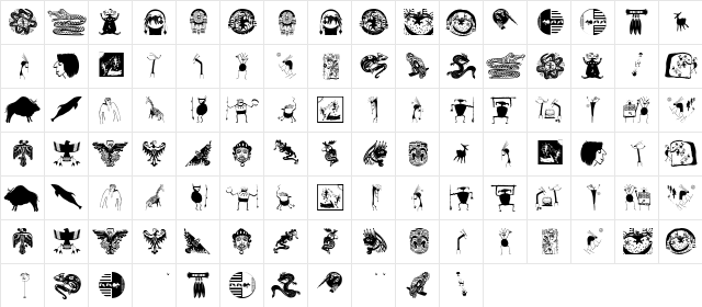 Precassos Regular  glyph index