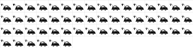 JLR Punch Buggy Regular  glyph index