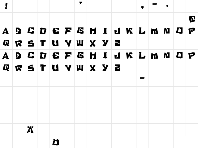 SBStratford Regular  glyph index