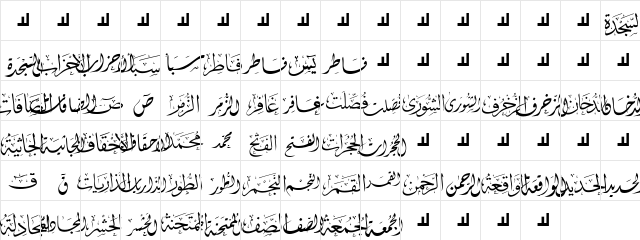 Mcs Swer Al_Quran 2 Normal  glyph index