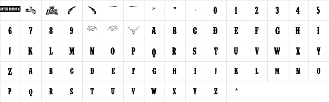 IFC INSANE RODEO Regular  glyph index
