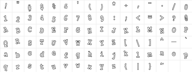 CK Tomfoolery Regular  glyph index
