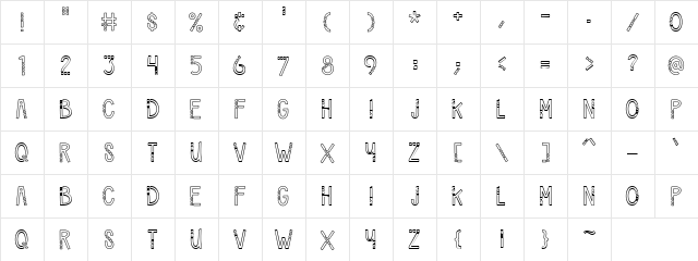 LD Triple Box Regular  glyph index