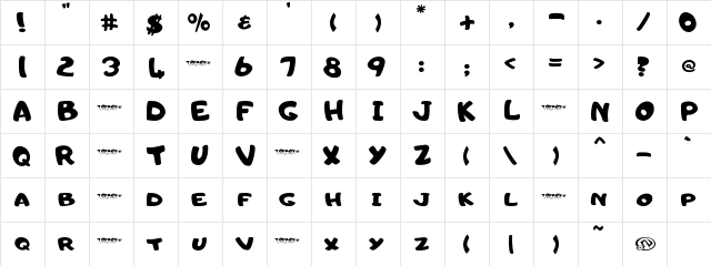 Toyc Regular  glyph index