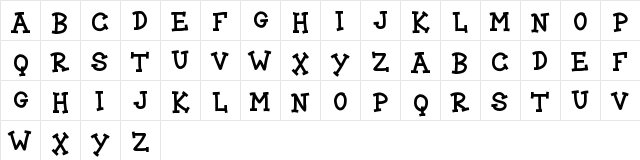 BLOCK CARTOON Medium  glyph index