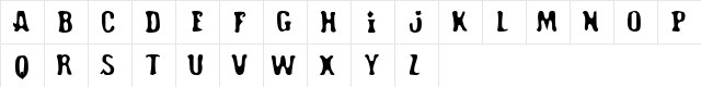 Road Hoe Regular  glyph index