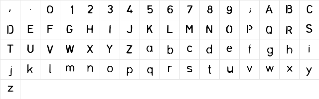 stencil bash Regular  glyph index