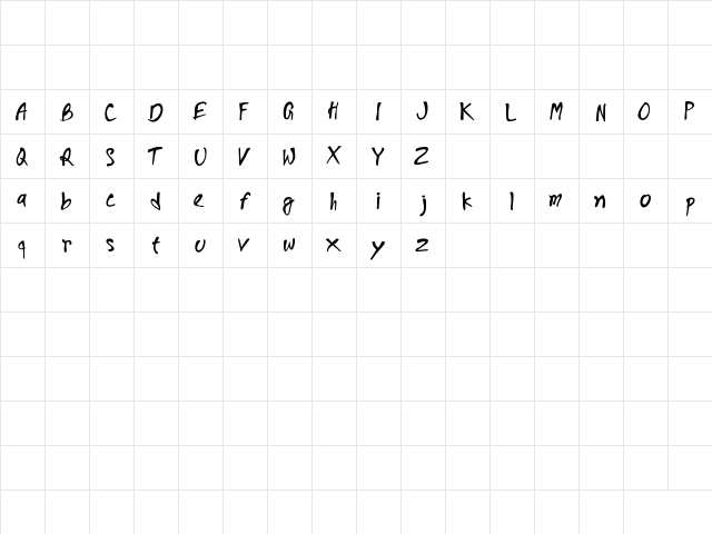 Goajubia Personal Use Only Regular  glyph index