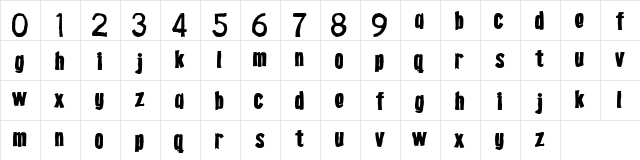 Gasoline Regular  glyph index
